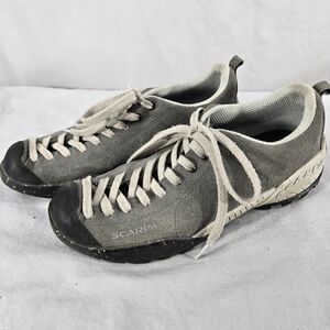 Scarpa Mojito Shoes Mens 8.5 Gray Suede Leather Hiking Trail Sneakers Walking